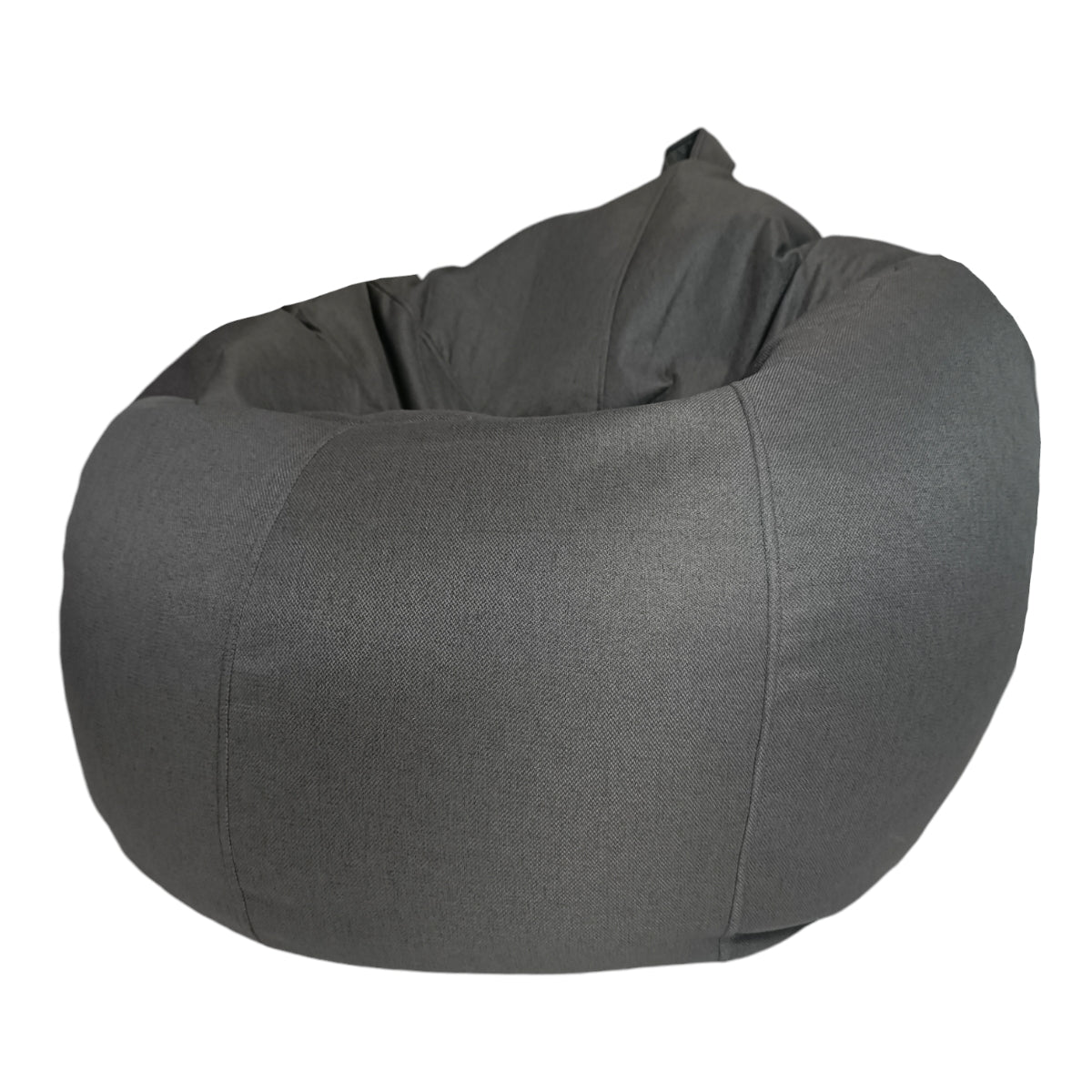Puff Oval Mediano Lavable Gris Oxford