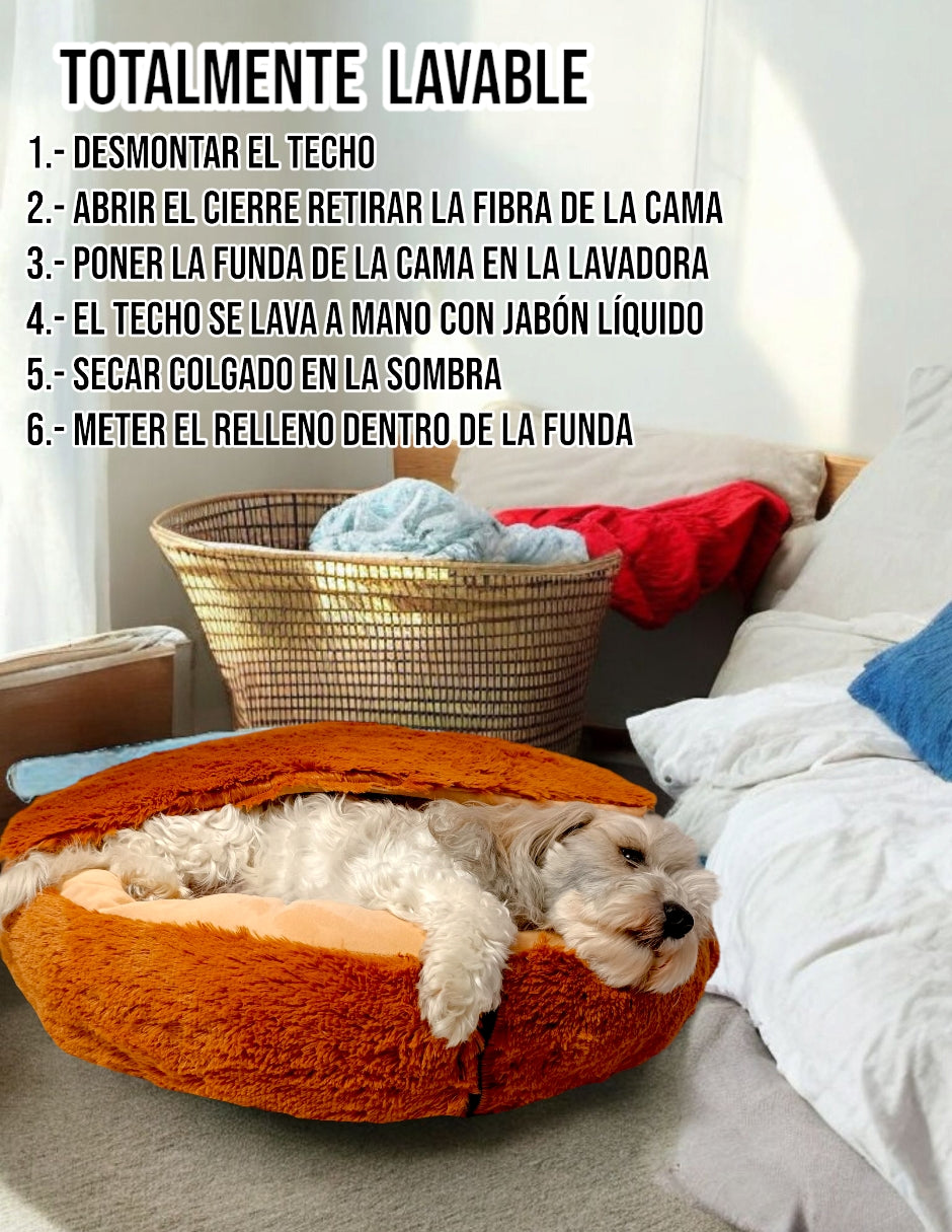 Cama Para Perro Con Techo Desmontable Mediana Lunics®