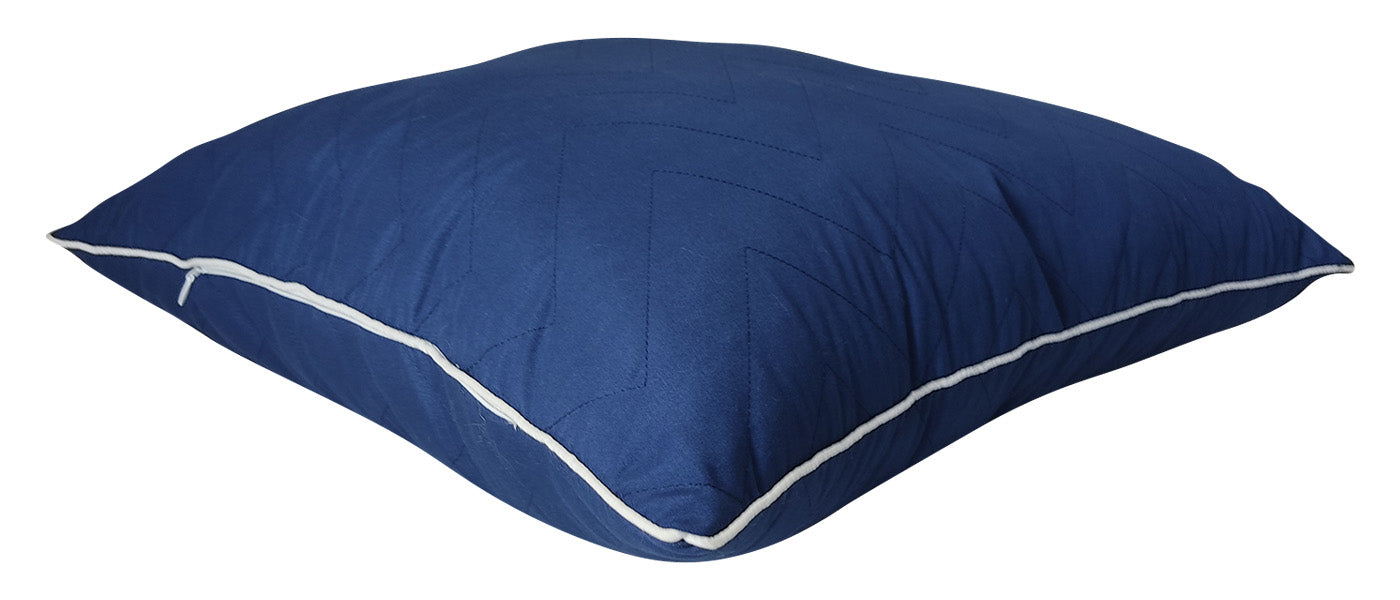 Almohada individual suave tipo zig zag azul marino