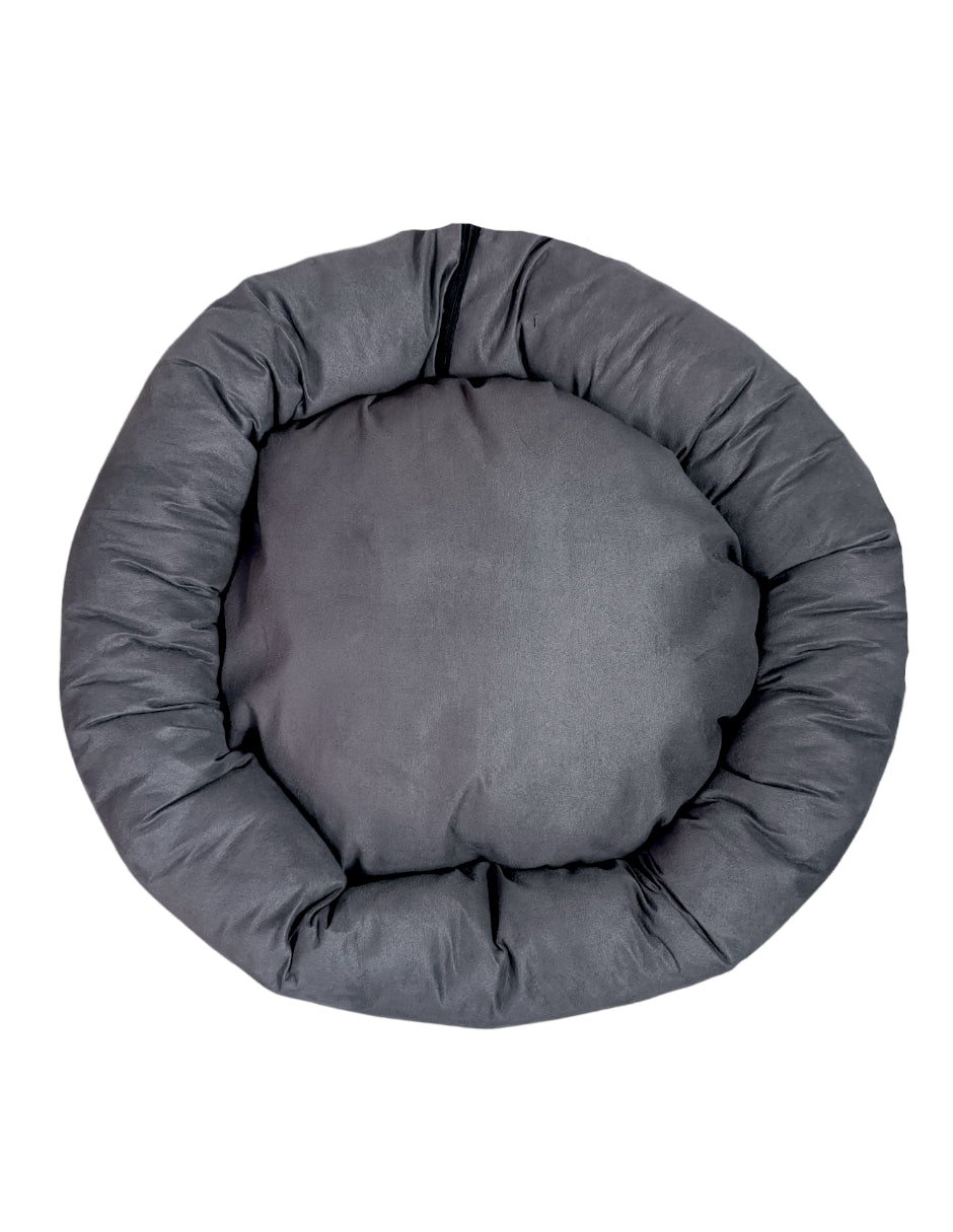 Cama para perro circular aterciopelado, fresca y acogedora.
