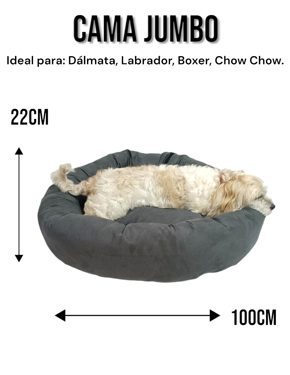 Cama para perro circular aterciopelado, fresca y acogedora.
