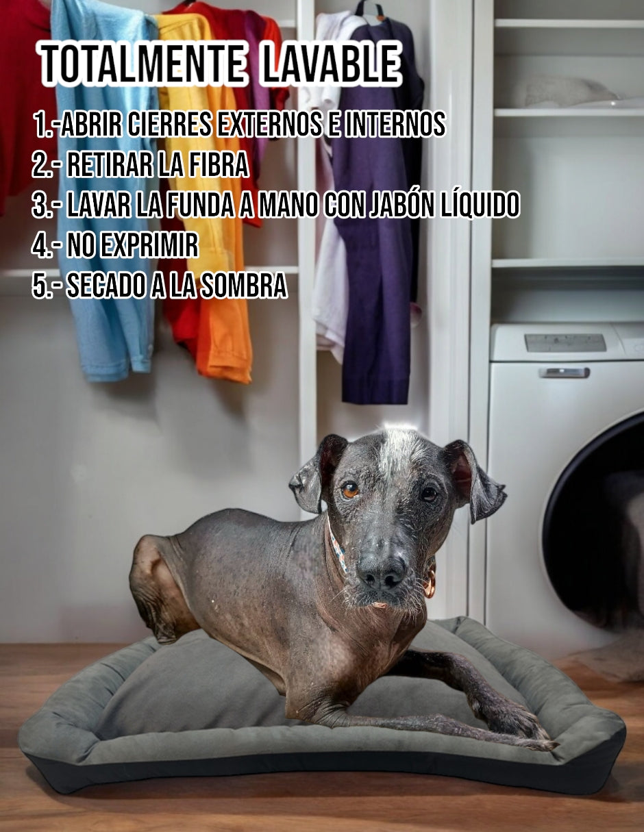 Cama Rectangular Lunics Para Perro Cómoda y Resistente