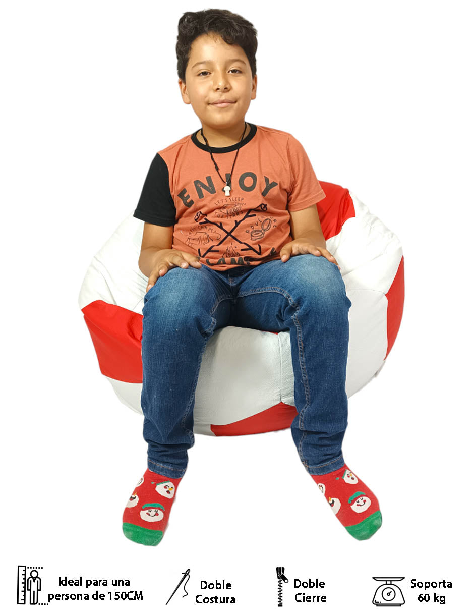Sillón Puff, Balón de Soccer Kids, Suave y Confortable