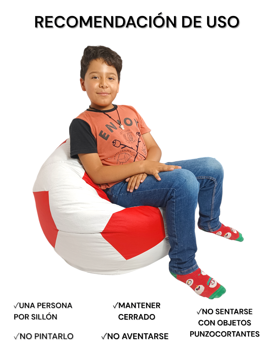 Sillón Puff, Balón de Soccer Kids, Suave y Confortable