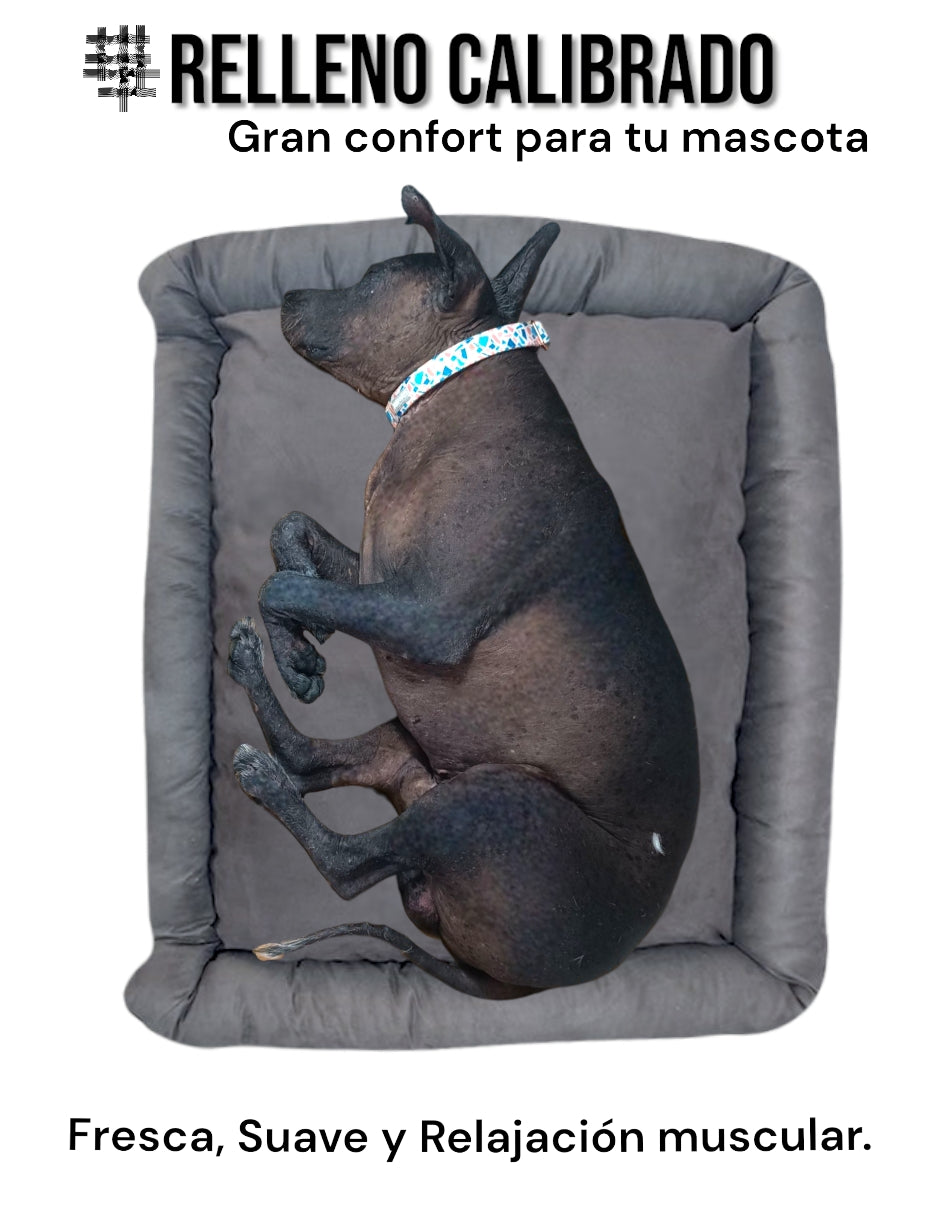 Cama Rectangular Lunics Para Perro Cómoda y Resistente