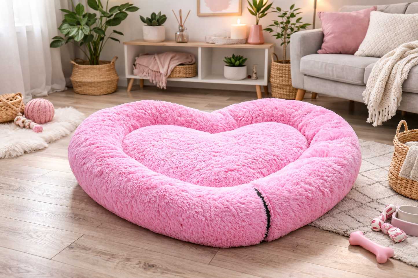 Cama Corazón, Antiestrés Grande para Mascota, Lunics®