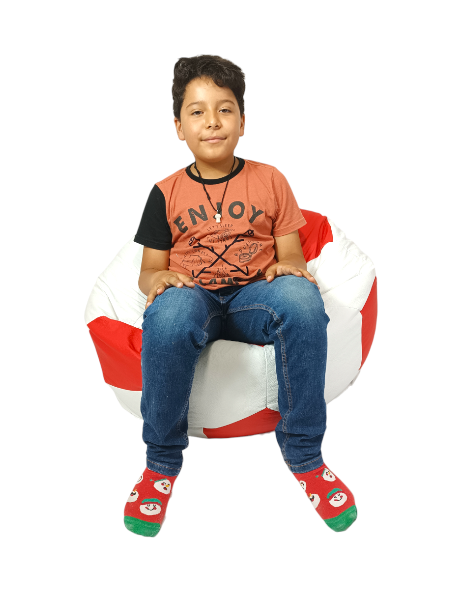 Sillón Puff, Balón de Soccer Kids, Suave y Confortable