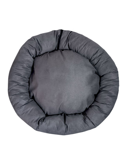 Cama para perro circular aterciopelado, fresca y acogedora.