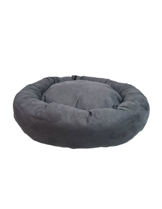 Cama para perro circular aterciopelado, fresca y acogedora.