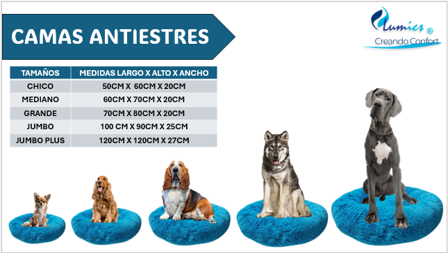 Cama Antiestrés, Suave y Cómoda, varios colores y tamaños