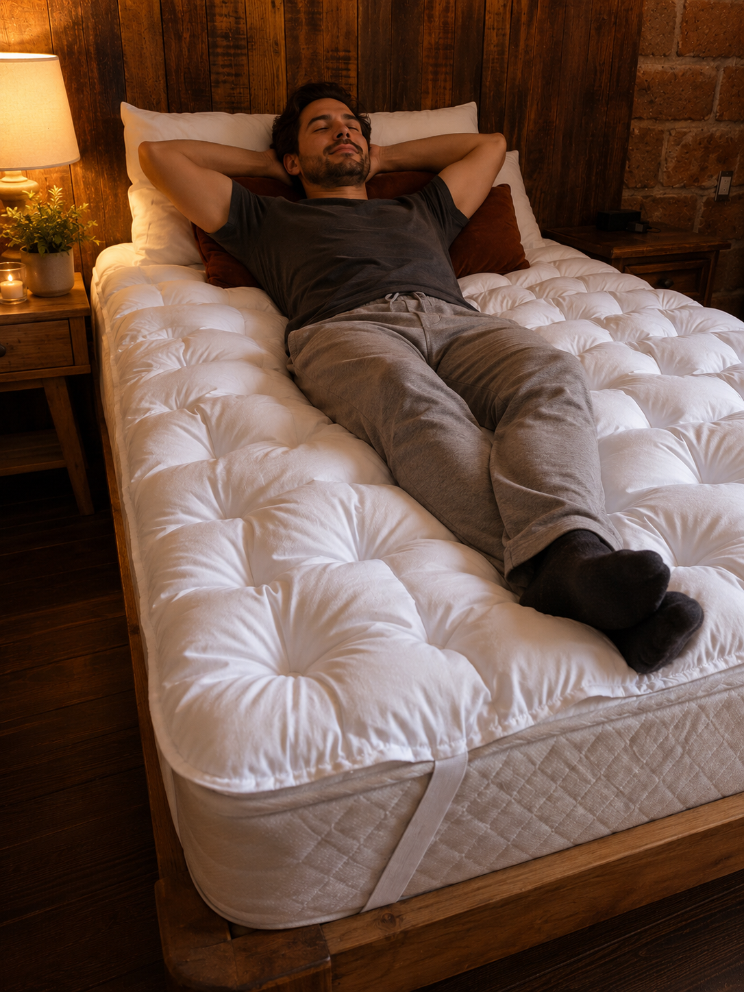Cubre colchón relleno anatómico, suave y confortable, Lunics.