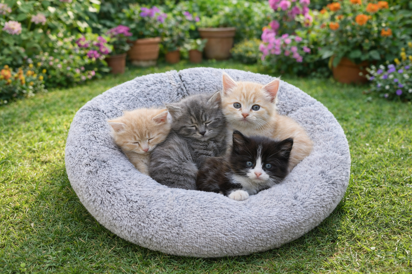 Cama Antiestrés Jaspeada Grande para mascota