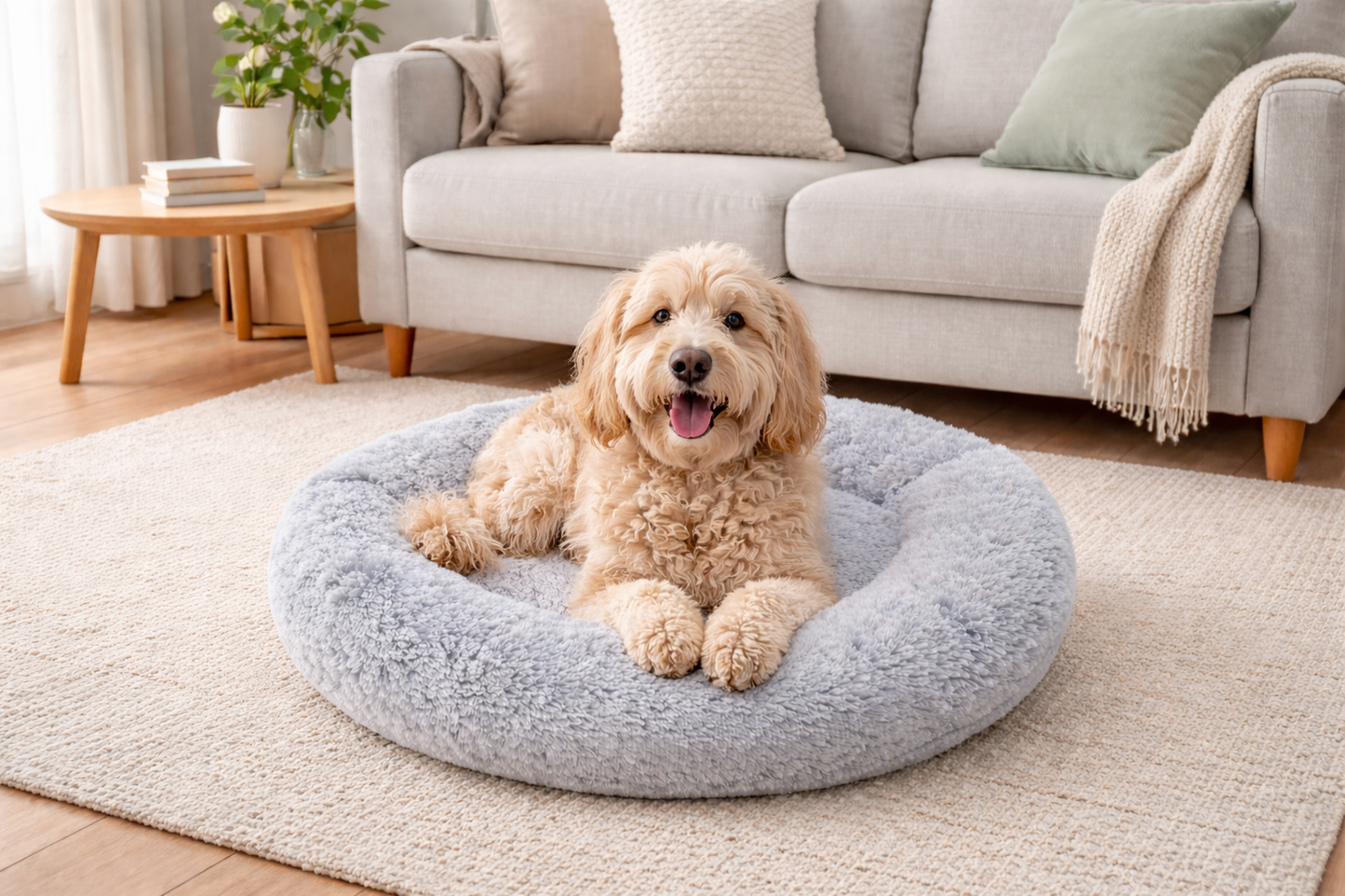 Cama Antiestrés Jaspeada Grande para mascota