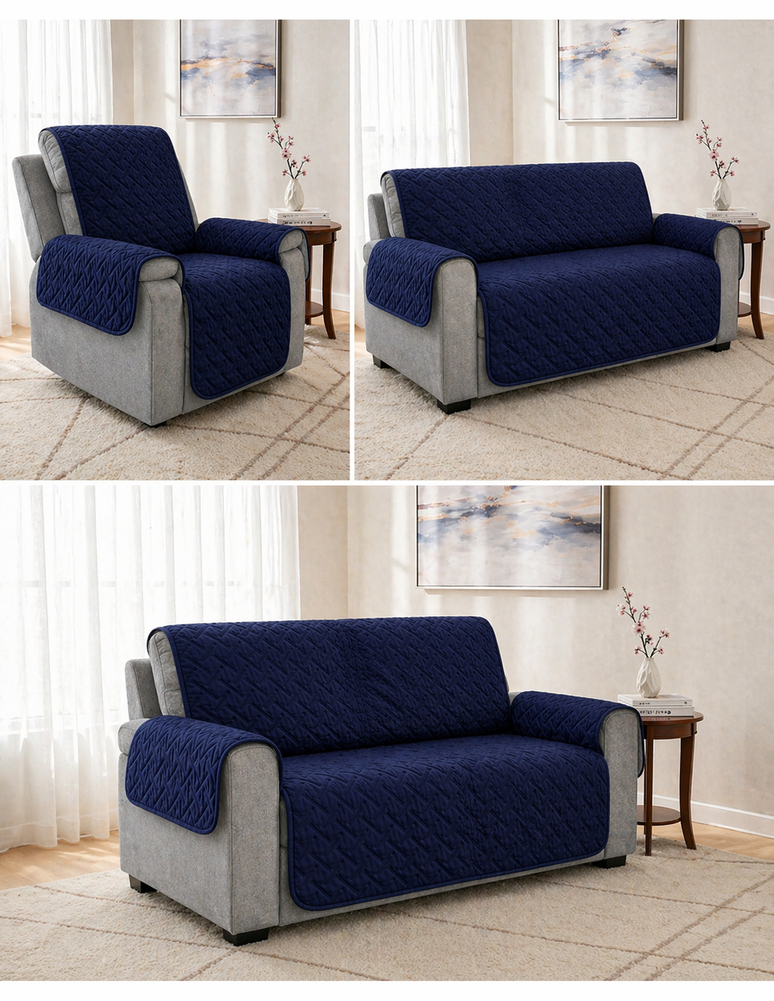 Cubre Sala, Juego De 3 Piezas, Incluye Cómoda Almohada.