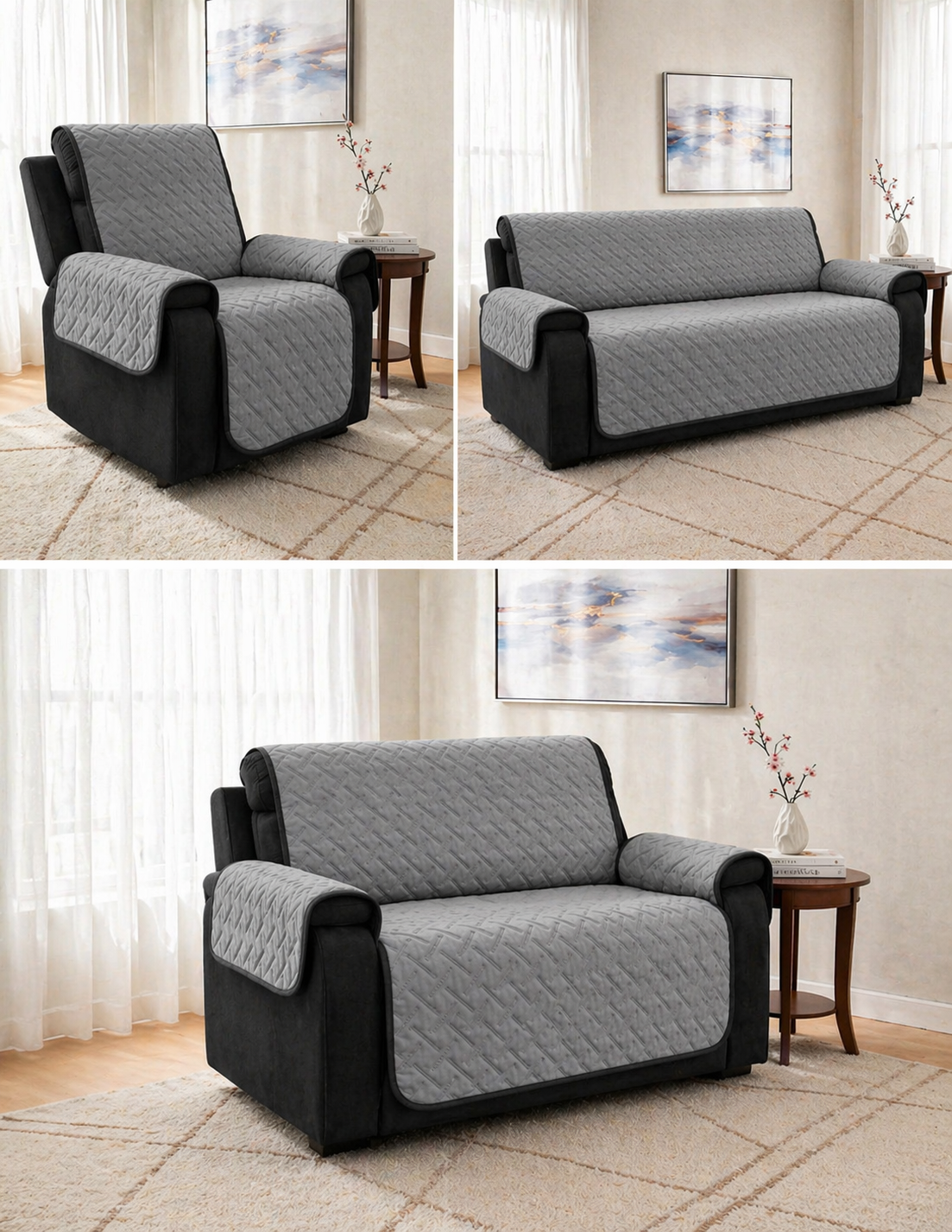 Cubre Sala, Juego De 3 Piezas, Incluye Cómoda Almohada.