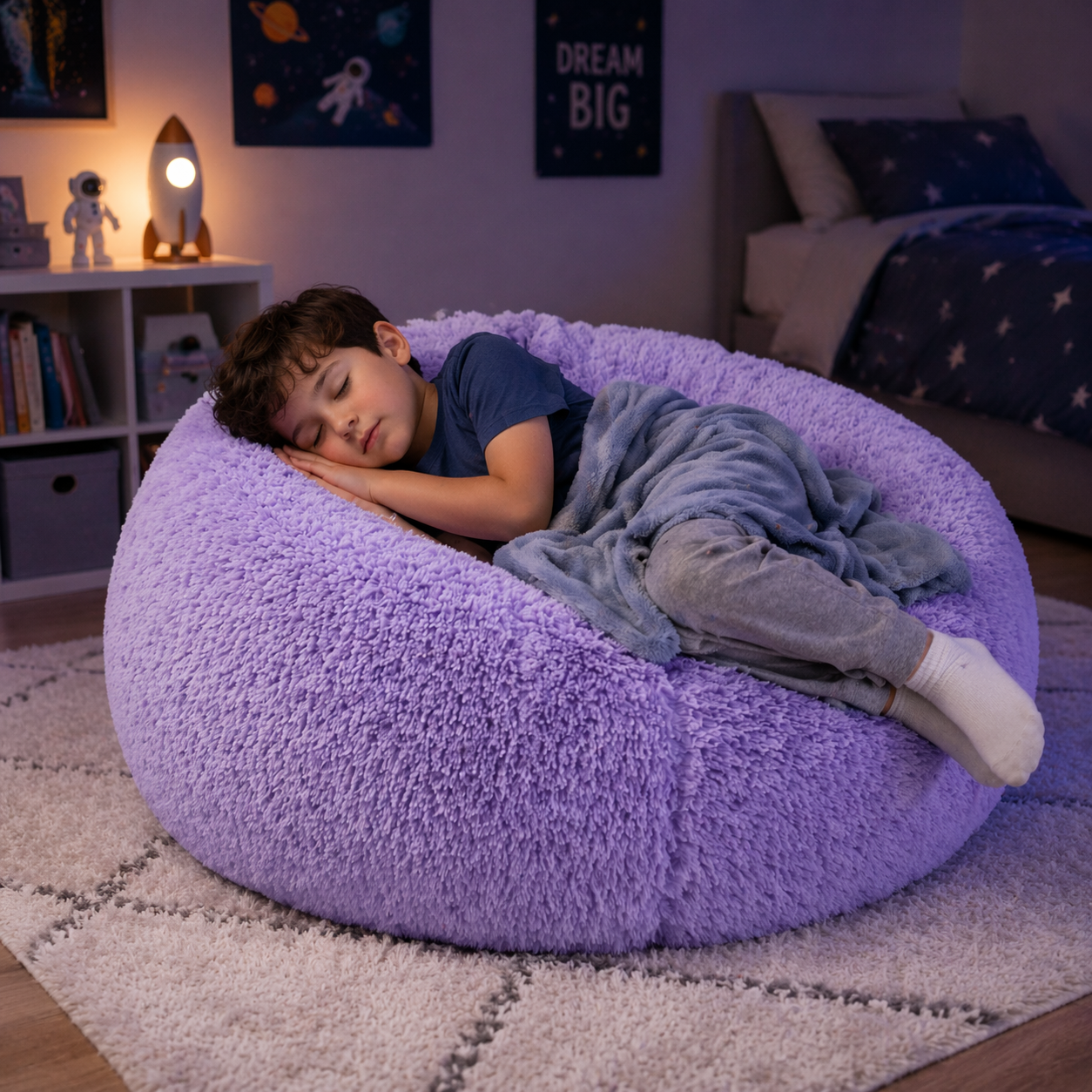 Sillon Puff, Divertido Microtouch Lunics, 80cm Diametro