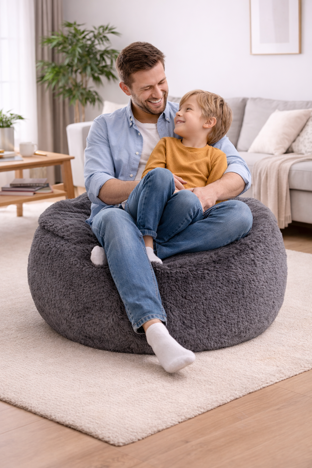 Sillon Puff, Divertido Microtouch Lunics, 80cm Diametro